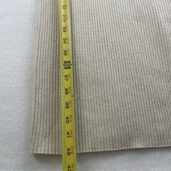 Hippie Rose Ribbed Knit Sleeveless Slit Button Dress Oatmeal-L - Picture 9 of 12